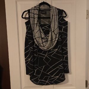 Lovely Geometric Cold Shoulder Tunic By Artex Fashions.